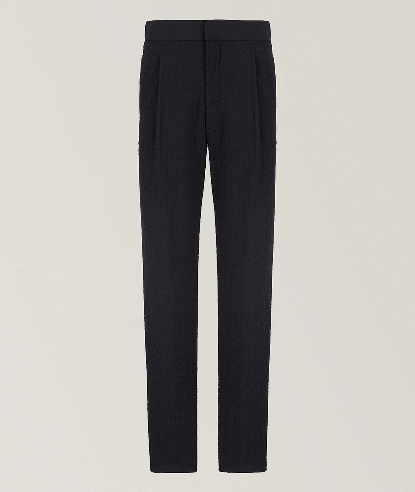 Single-Pleat Stretch-Wool Dress Pants
