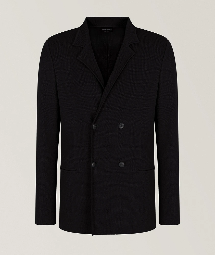 Double-Breasted Wool-Cashmere Sport Jacket