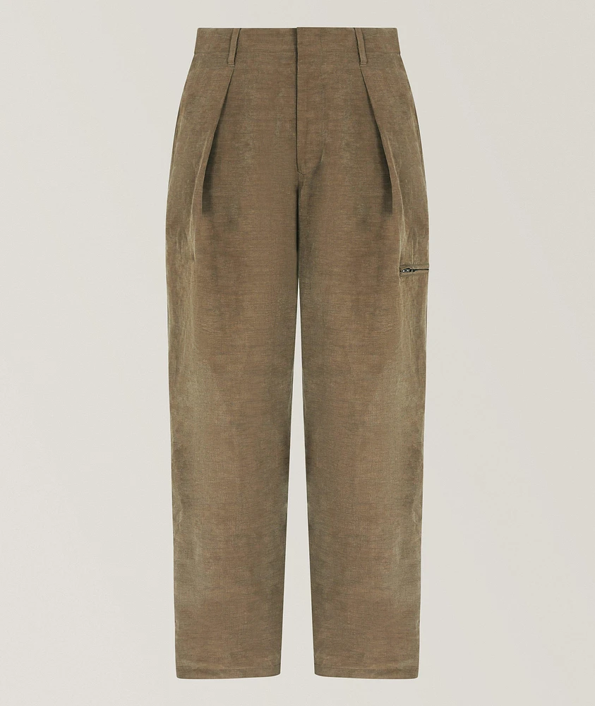 Single-Pleat Wide Leg Trousers