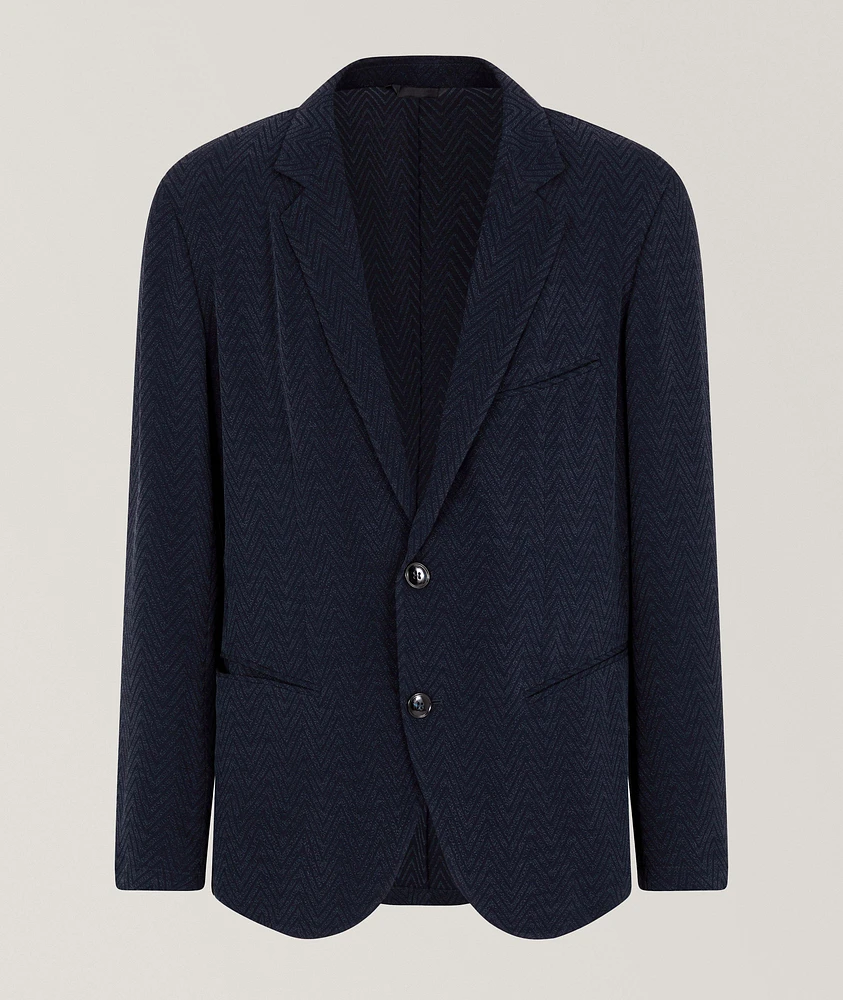 Single-Breasted Chevron Sport Jacket
