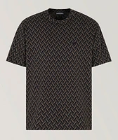 Jacquard Cotton Crewneck T-Shirt