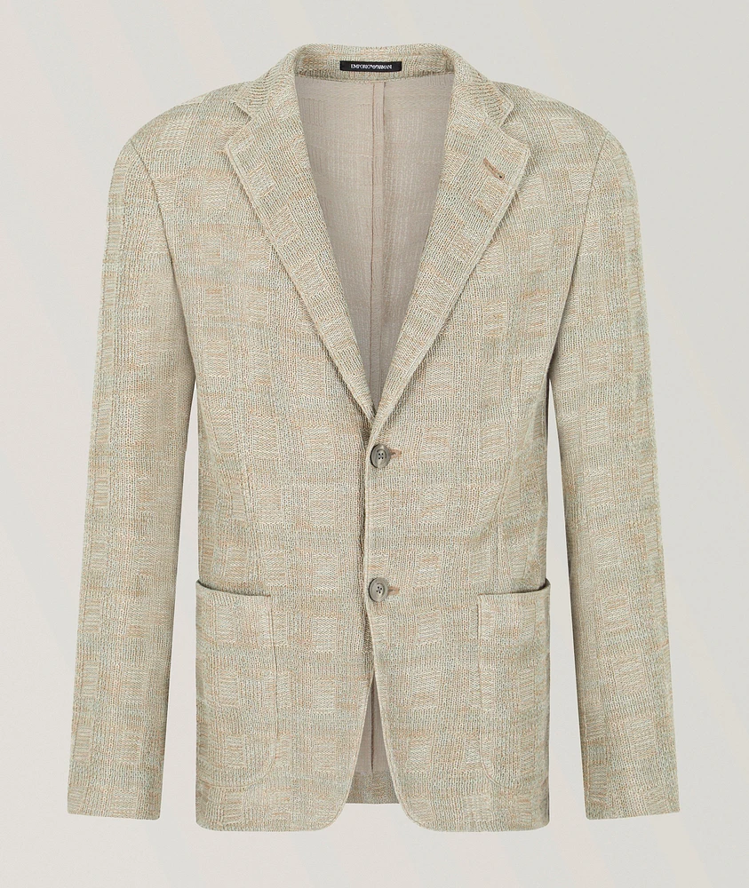 Check Cotton Knit Sport Jacket