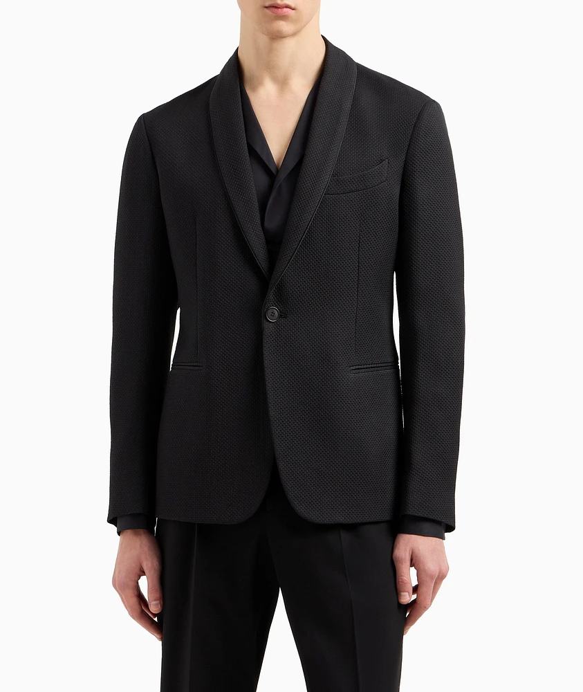 Shawl Collar Silk-Blend Sport Jacket