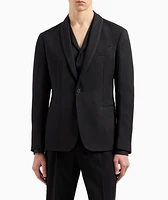 Shawl Collar Silk-Blend Sport Jacket