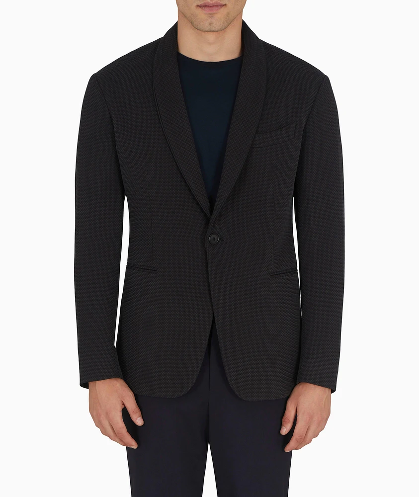 Shawl Collar Silk-Blend Sport Jacket
