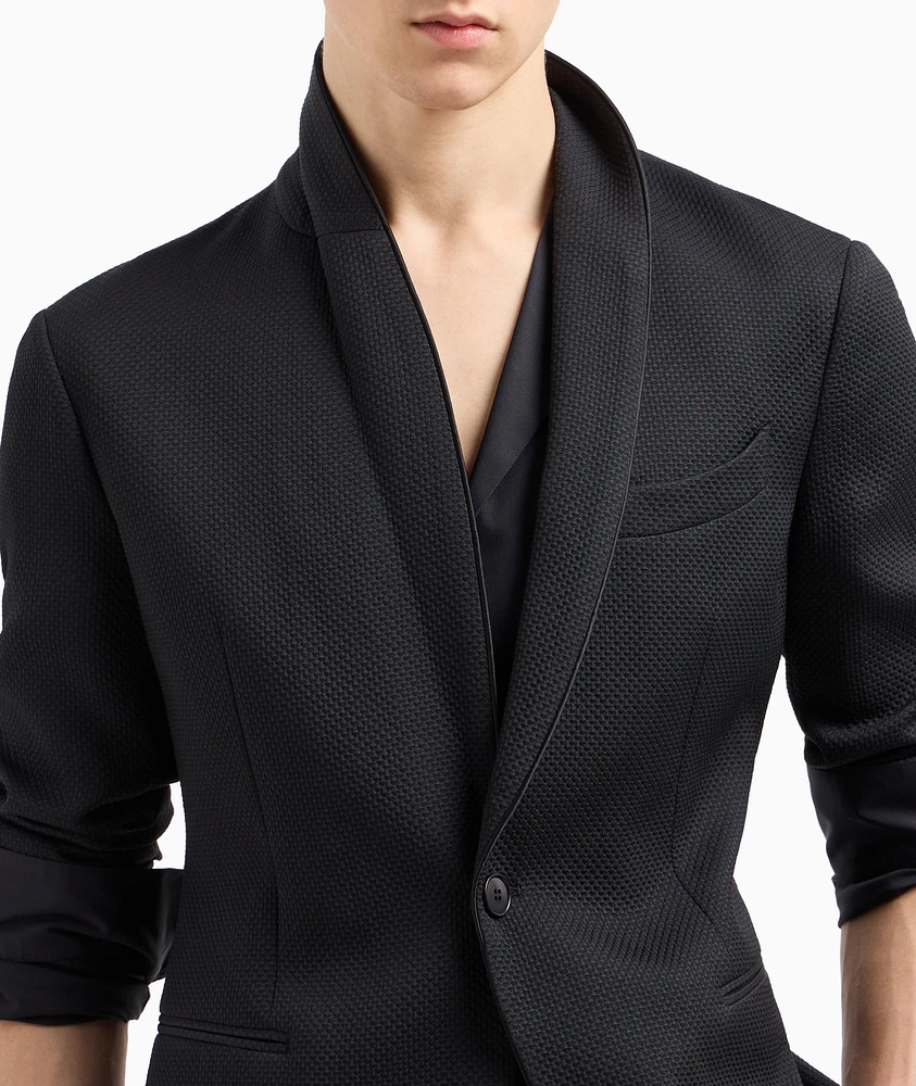 Shawl Collar Silk-Blend Sport Jacket