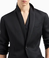 Shawl Collar Silk-Blend Sport Jacket