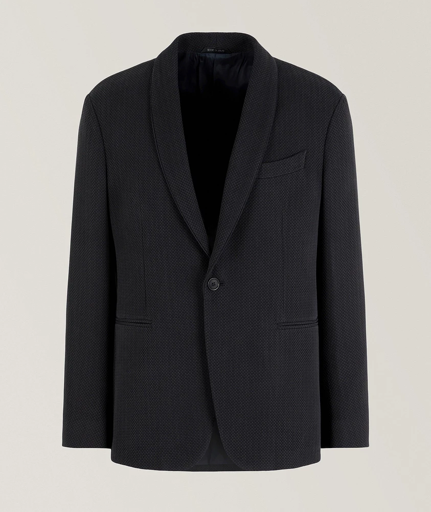 Shawl Collar Silk-Blend Sport Jacket