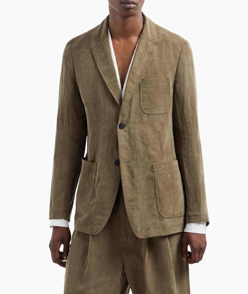 Linen-Blend Sport Jacket