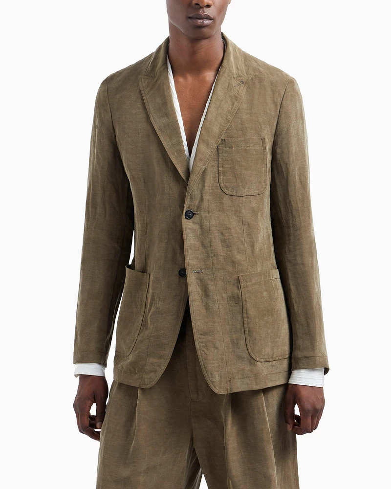 Linen-Blend Sport Jacket