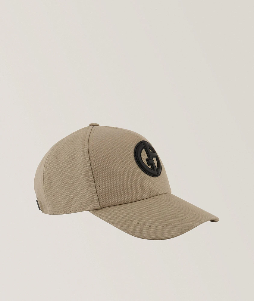 Leather Logo Cotton-Blend Baseball Cap