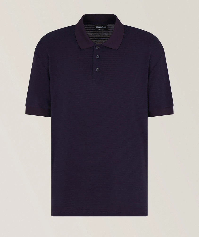 Embroidered Stripe Polo