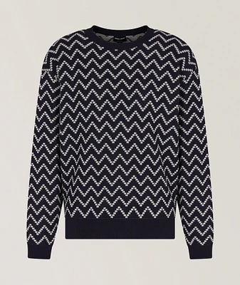 Chevron Jacquard Cotton-Cashmere Sweater