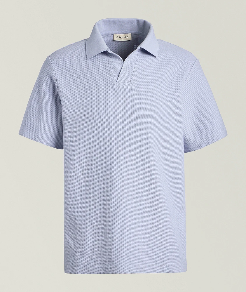 Open Collar Jacquard Polo