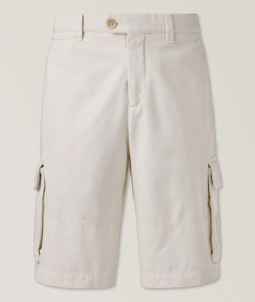 Garment-Dyed Cotton Bermuda Shorts