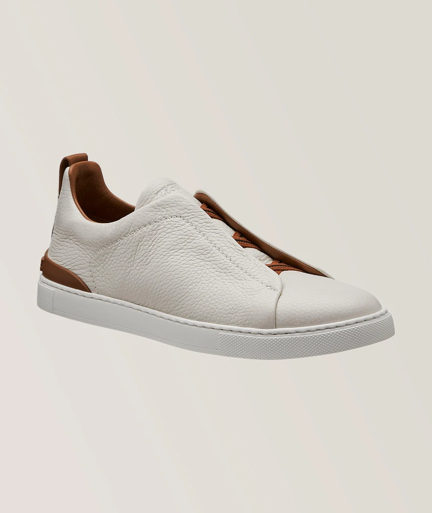 Deerskin Triple Stitch Leather Sneakers