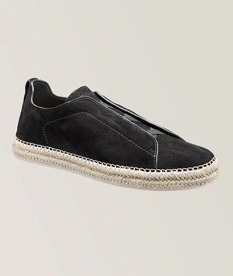 Triple Stitch Suede Espadrilles