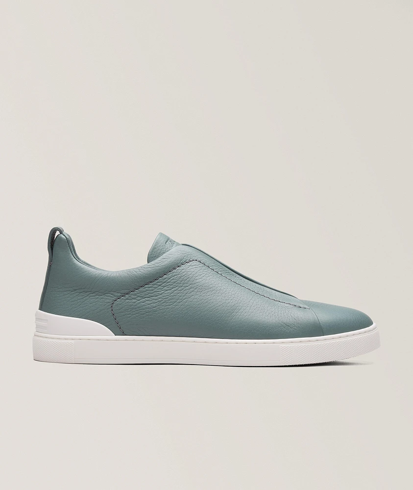 Deerskin Triple Stitch Leather Sneakers