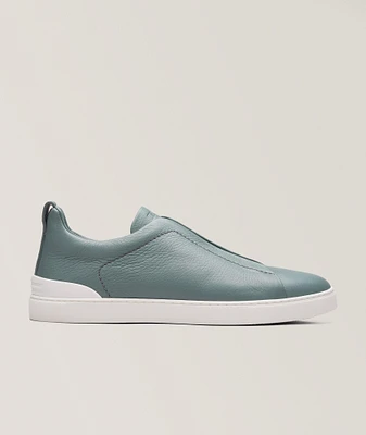 Deerskin Triple Stitch Leather Sneakers