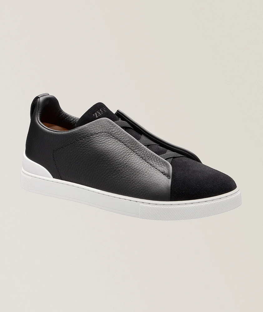 Triple Stitch Leather & Suede Sneakers