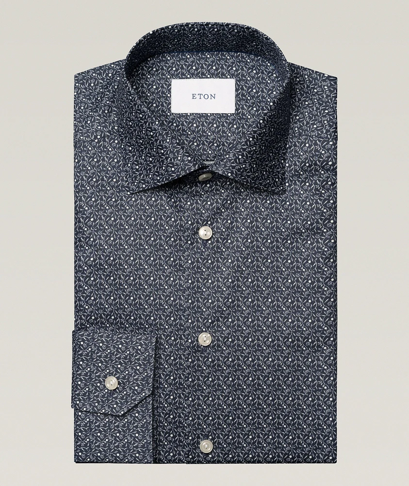 Contemporary-Fit Floral Twill Dress Shirt