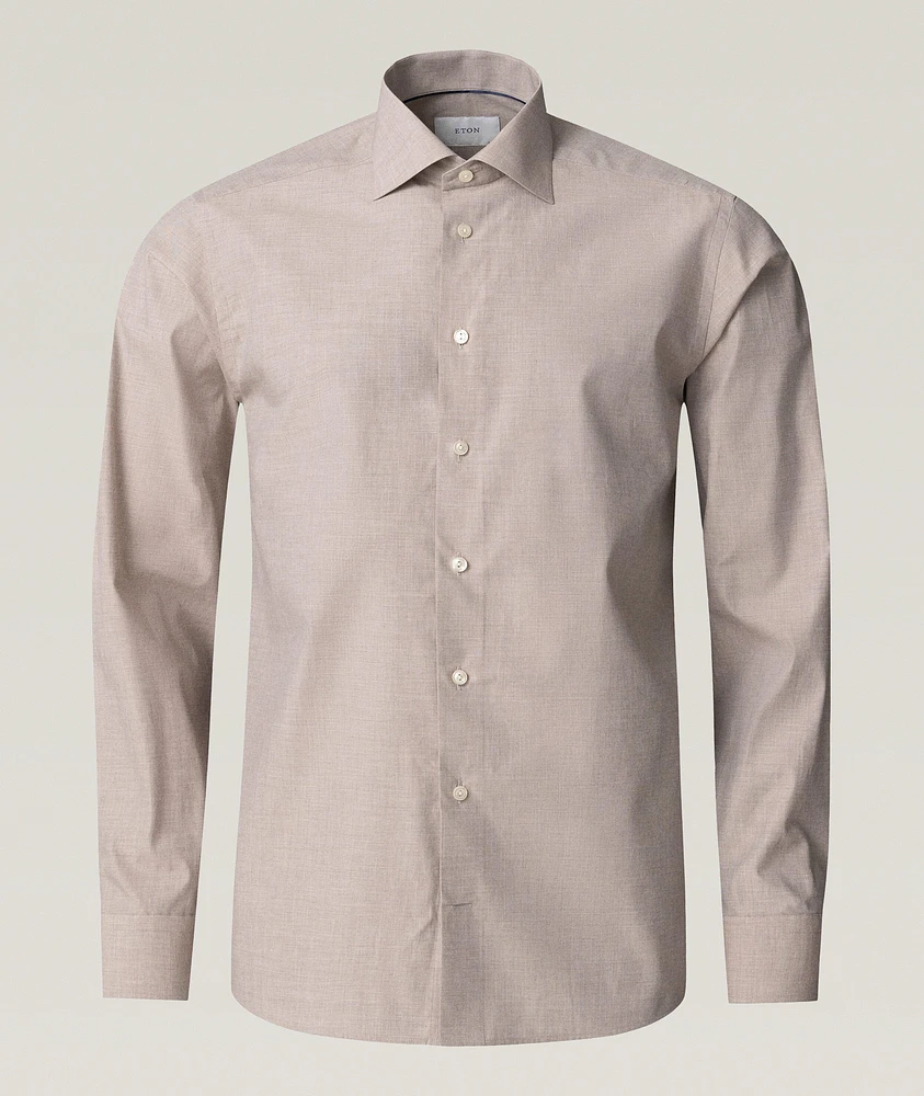 Contemporary-Fit Mélange Twill Dress Shirt