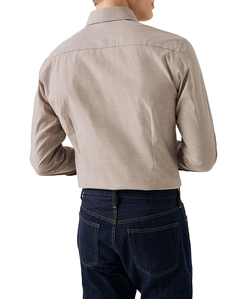 Contemporary-Fit Mélange Twill Dress Shirt