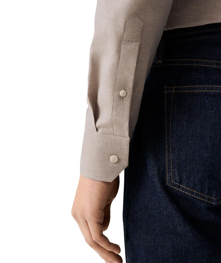 Contemporary-Fit Mélange Twill Dress Shirt
