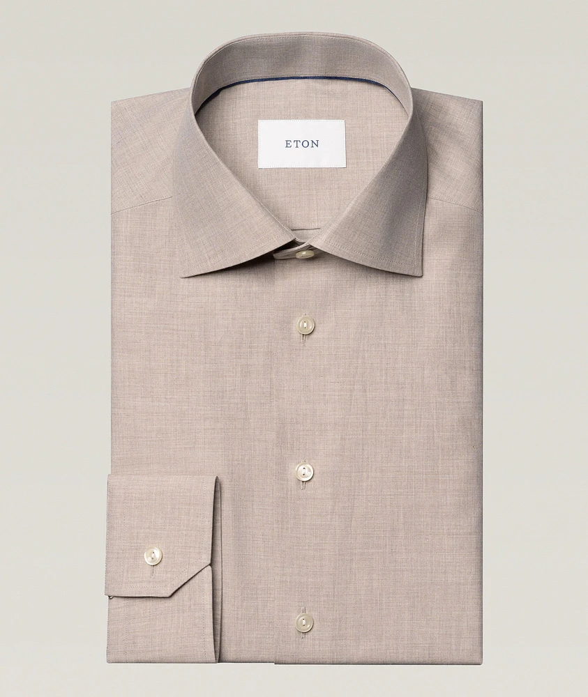 Contemporary-Fit Mélange Twill Dress Shirt