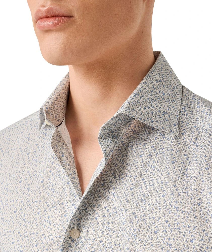 Contemporary-Fit Geometric Twill Dress Shirt