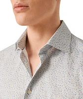 Contemporary-Fit Geometric Twill Dress Shirt