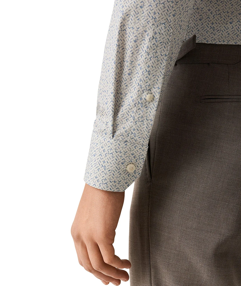 Contemporary-Fit Geometric Twill Dress Shirt