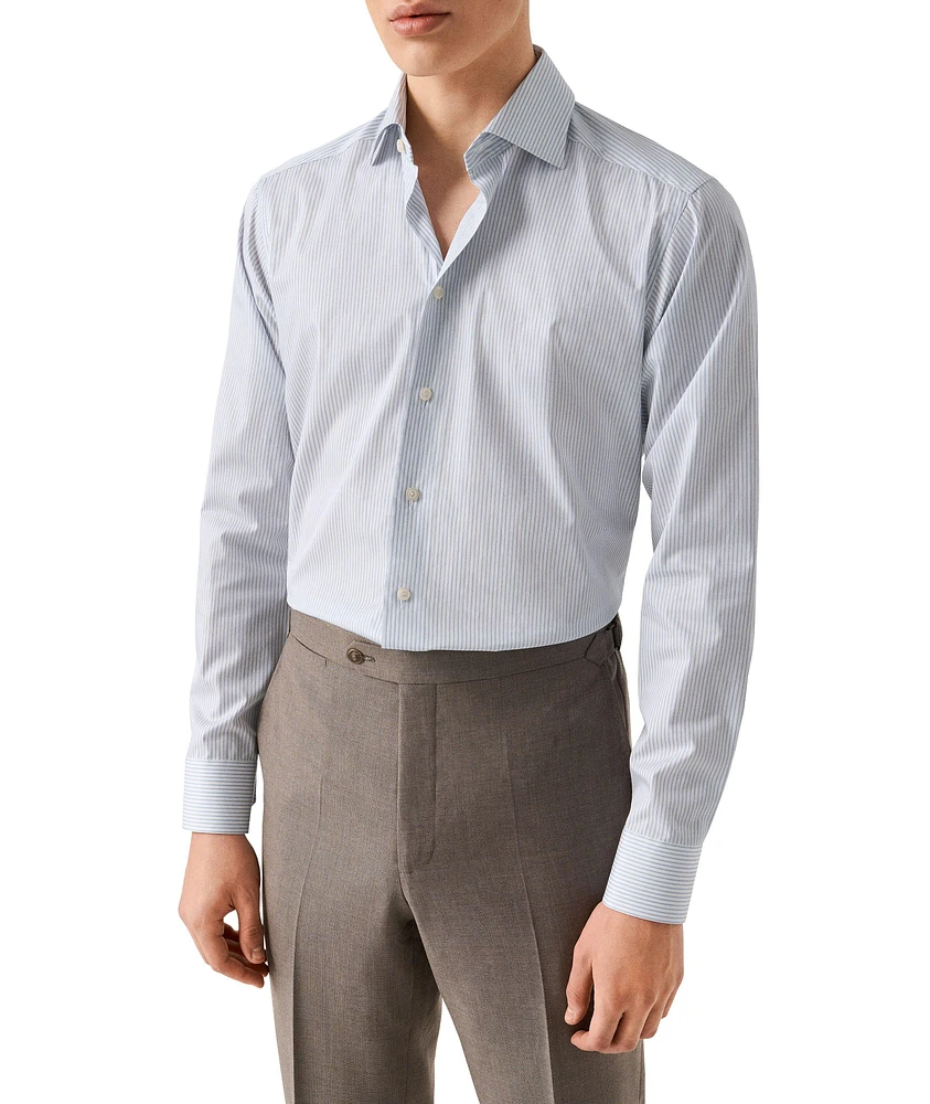 Slim-Fit Stripe Twill Dress Shirt
