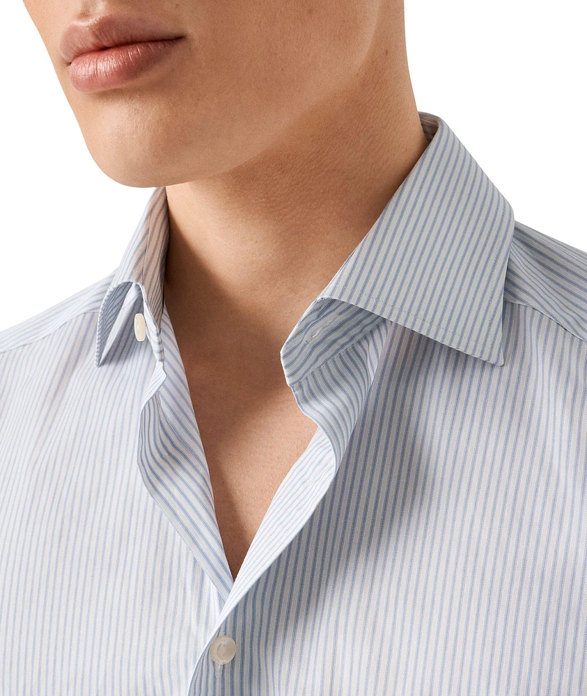 Slim-Fit Stripe Twill Dress Shirt