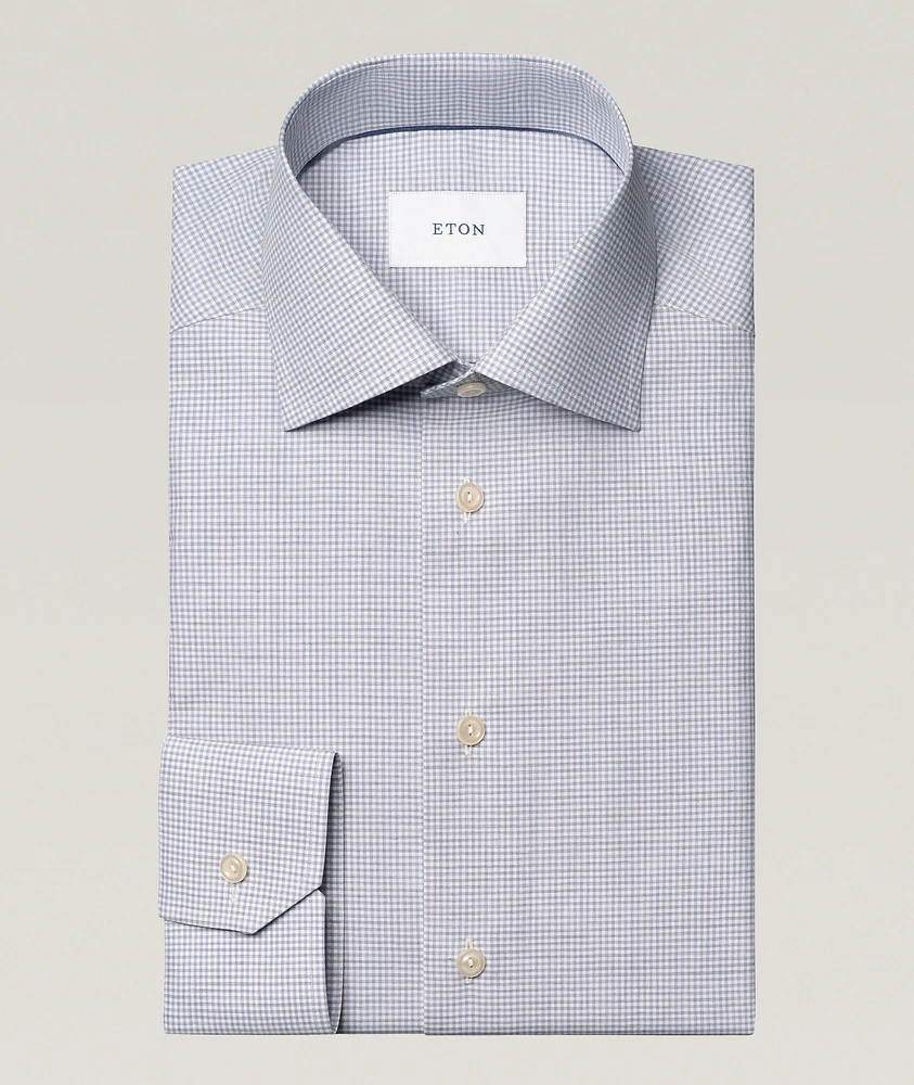 Contemporary-Fit Check Mélange Dress Shirt