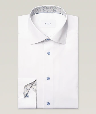 Slim-Fit Geometric Effect Twill Shirt