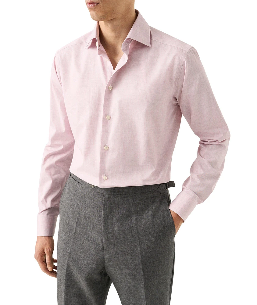 Slim-Fit Mélange Fine Twill Dress Shirt