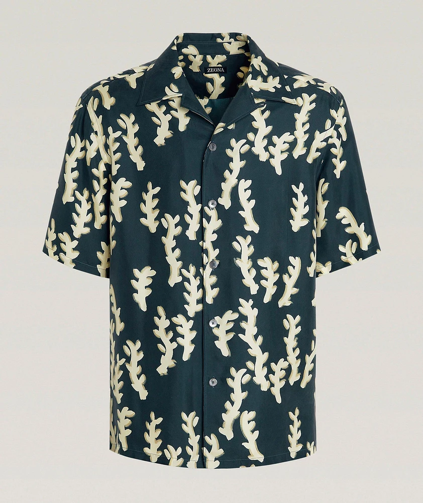 Oasi Silk Print Camp Shirt