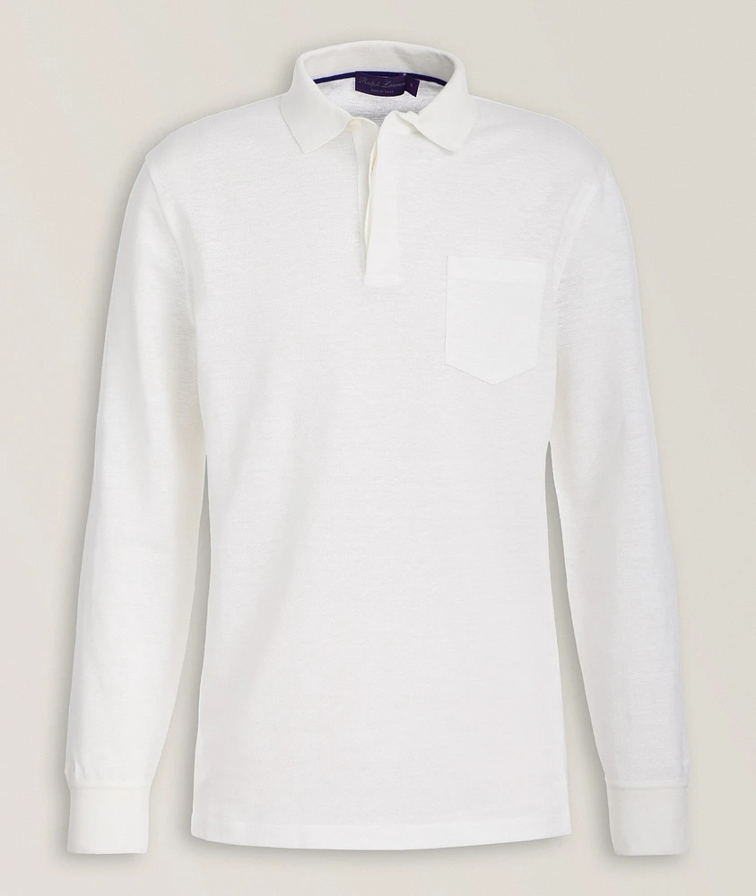 Linen-Cotton Piqué Polo