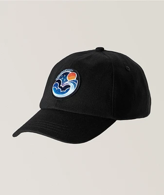 Embroidered Wave Cotton Baseball Cap