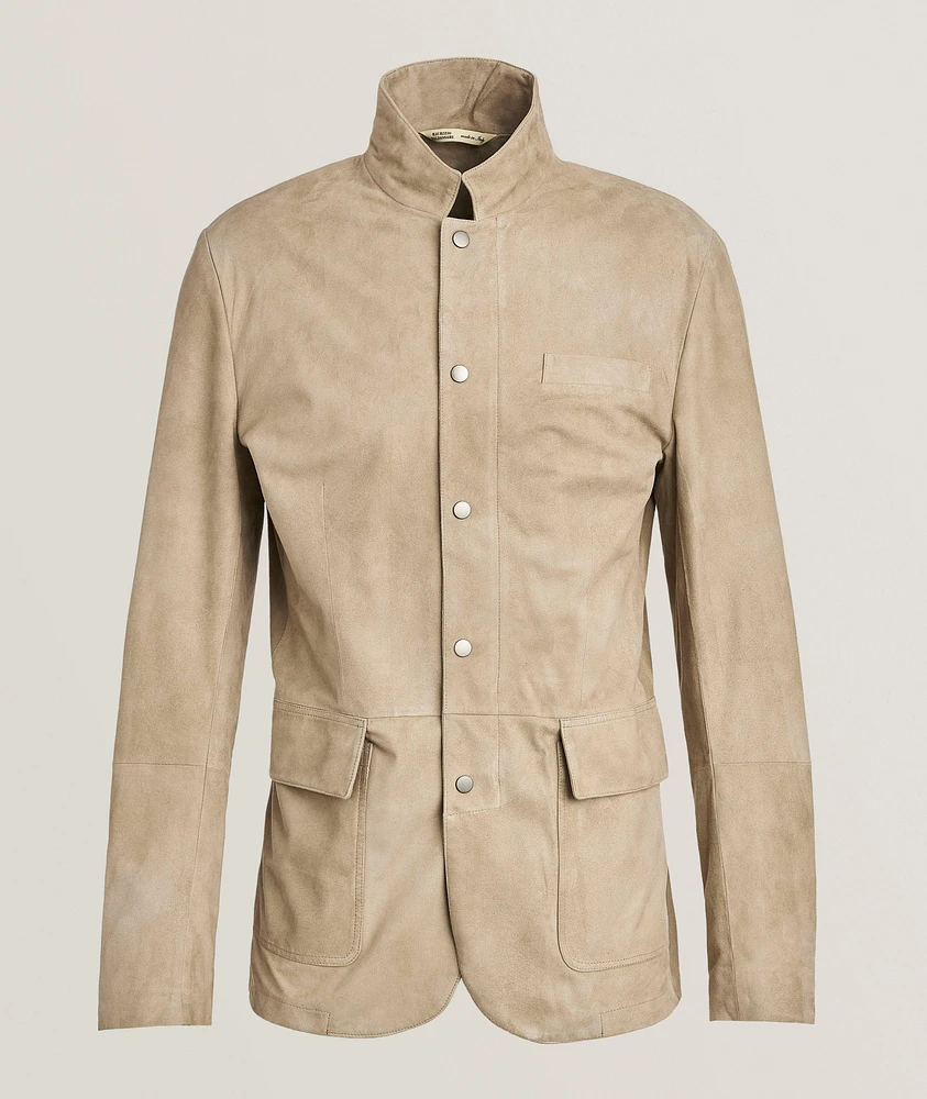 Stand Collar Leather Jacket