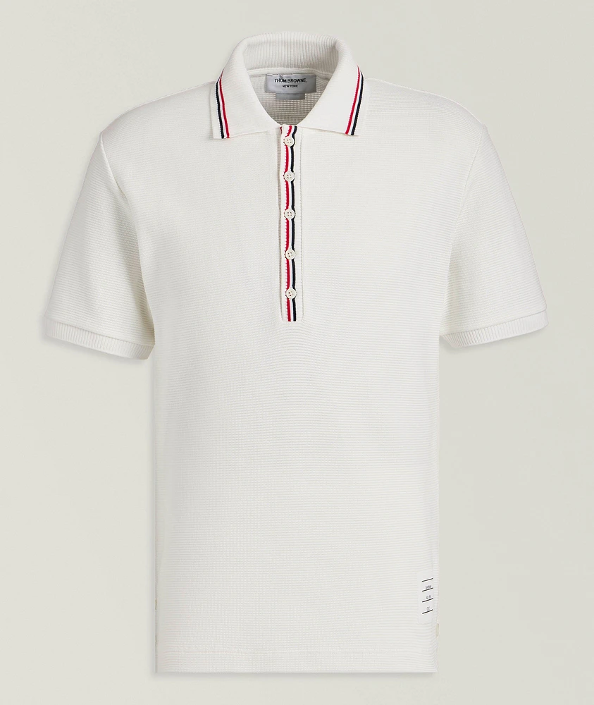 Cotton Waffle Tipped Polo