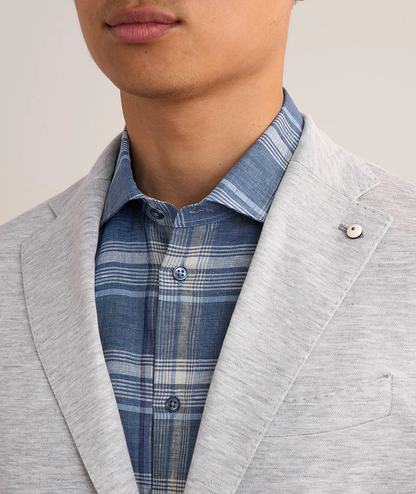 Marled Linen-Cotton Sport Jacket