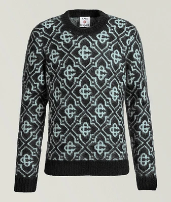 Monogram Mohair-Blend Crewneck Sweater