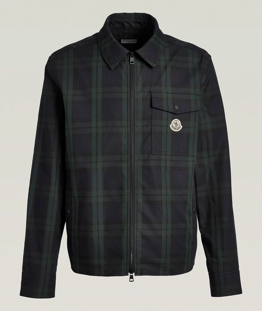 Checked Cotton Gabardine Overshirt