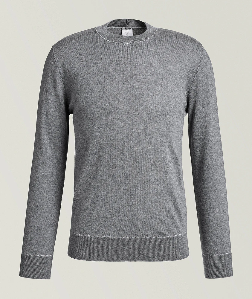 Mélange Wool Contrast Stitch Sweater