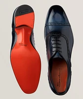 Burnished Leather Cap-Toe Oxfords