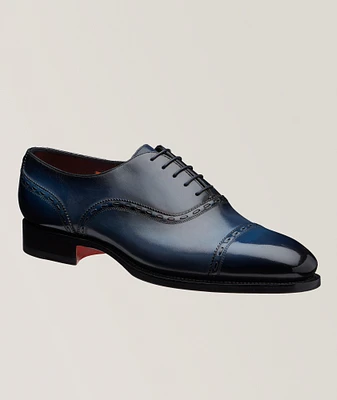 Burnished Leather Cap-Toe Oxfords