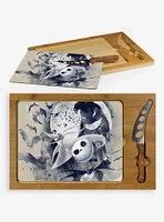Disney Nightmare Before Christmas Jack & Zero Icon Glass Top Serving Tray & Knife Set