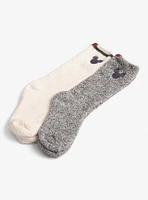 CozyChic Classic Disney Mickey Mouse 2 Pack Socks Cream Multi 